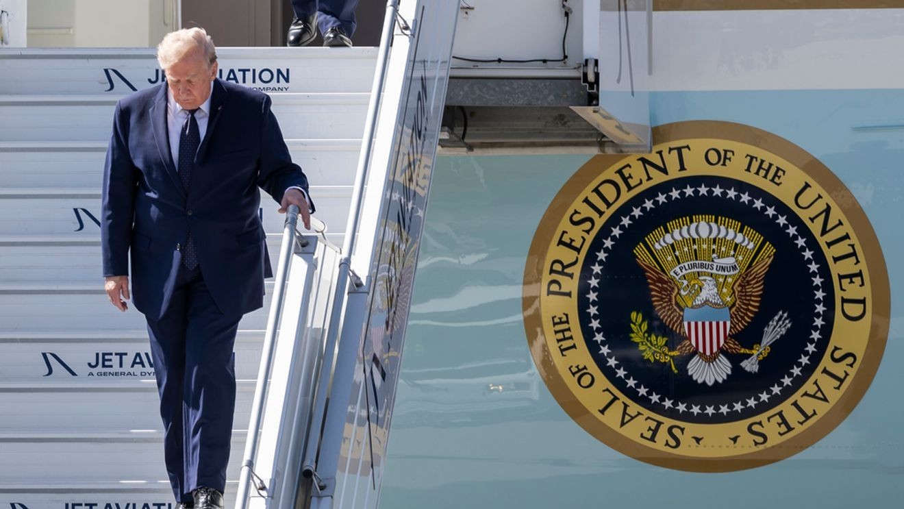 President Donald Trump arrives in France for the G7 summit in Evian-les-Bains June 15 2026