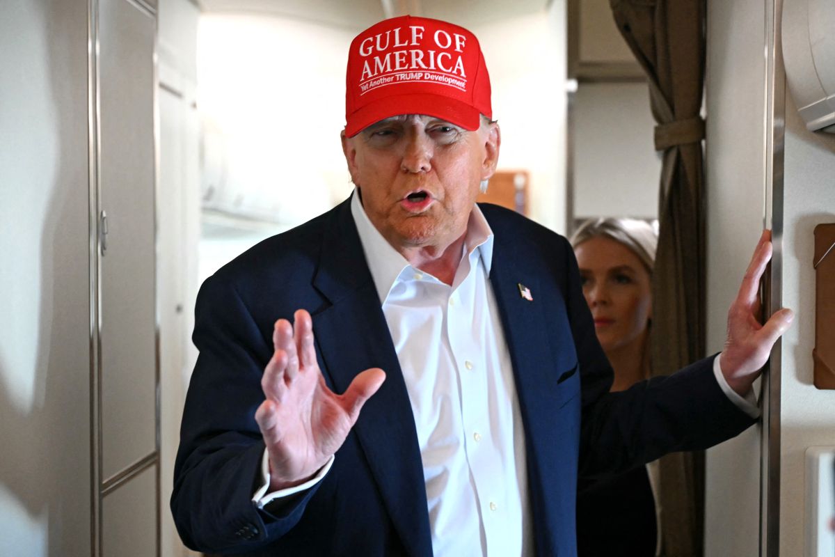 US President Donald Trump during a visit tied to his administration's immigration crackdown