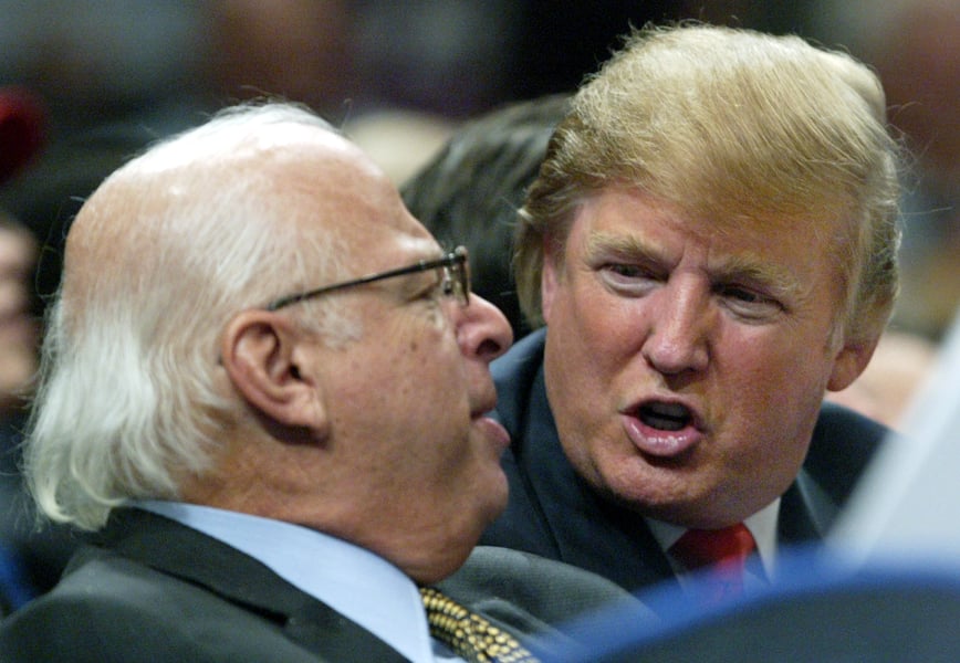 Donald Trump at Madison Square Garden during a New York Knicks game in 2006