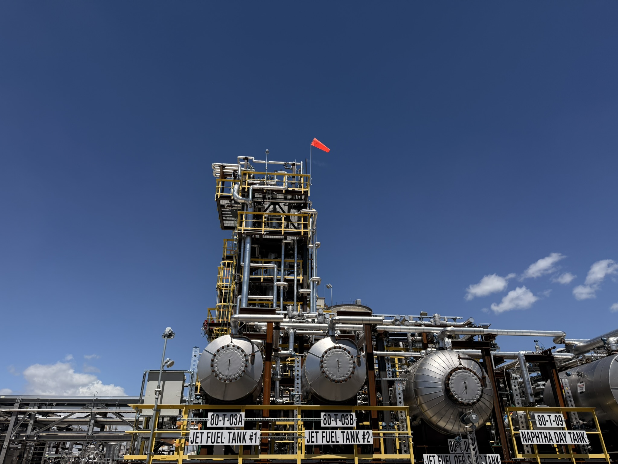 Twelve's AirPlant One commercial e-SAF facility at Moses Lake, Washington, the first US plant to make jet fuel from CO2 and renewable electricity