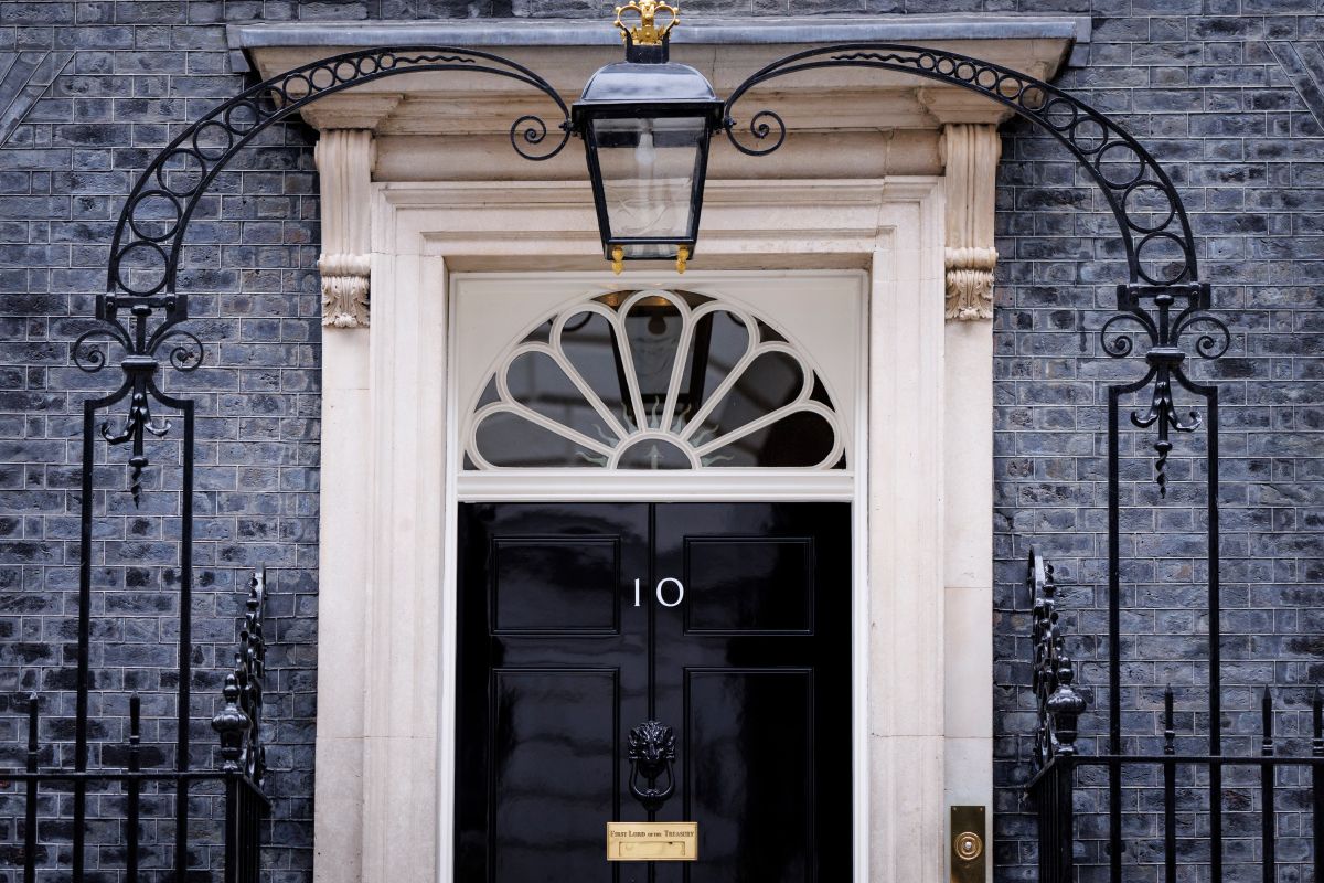 The exterior of 10 Downing Street, the British prime minister's residence, in London