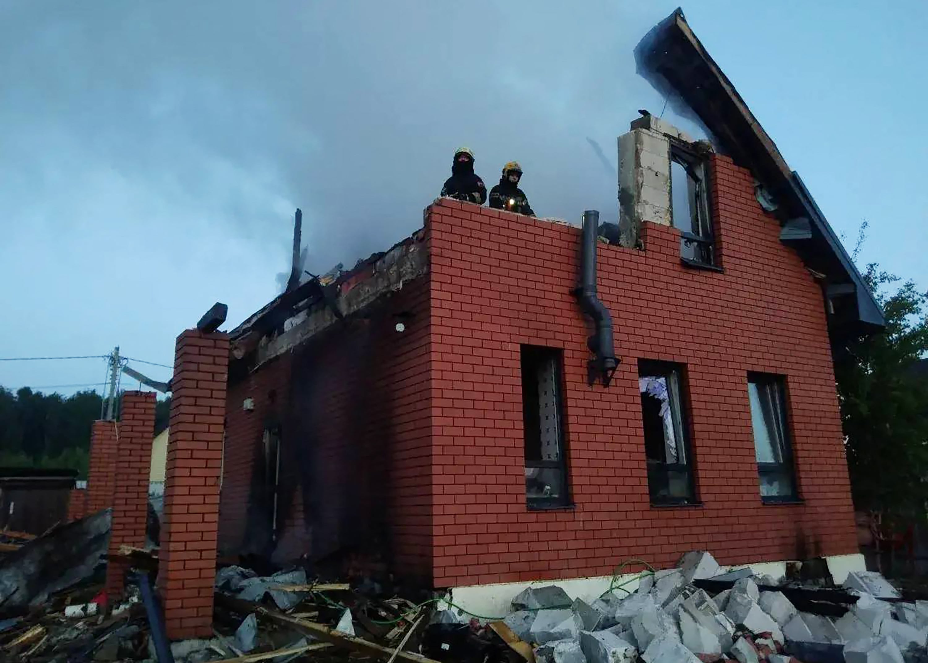 Damage from Ukrainian drone attacks on the Moscow region Russia May 17 2026