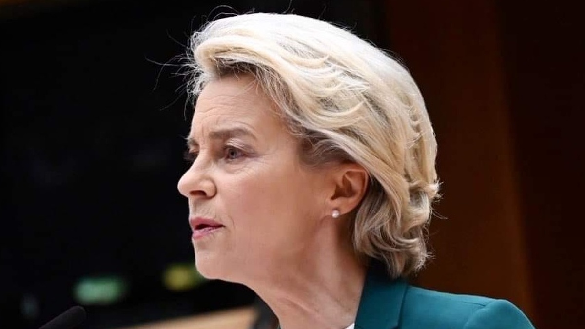 European Commission President Ursula von der Leyen at the 21st Russia sanctions package press conference in Brussels announcing first-ever full ban on foreign crypto exchanges