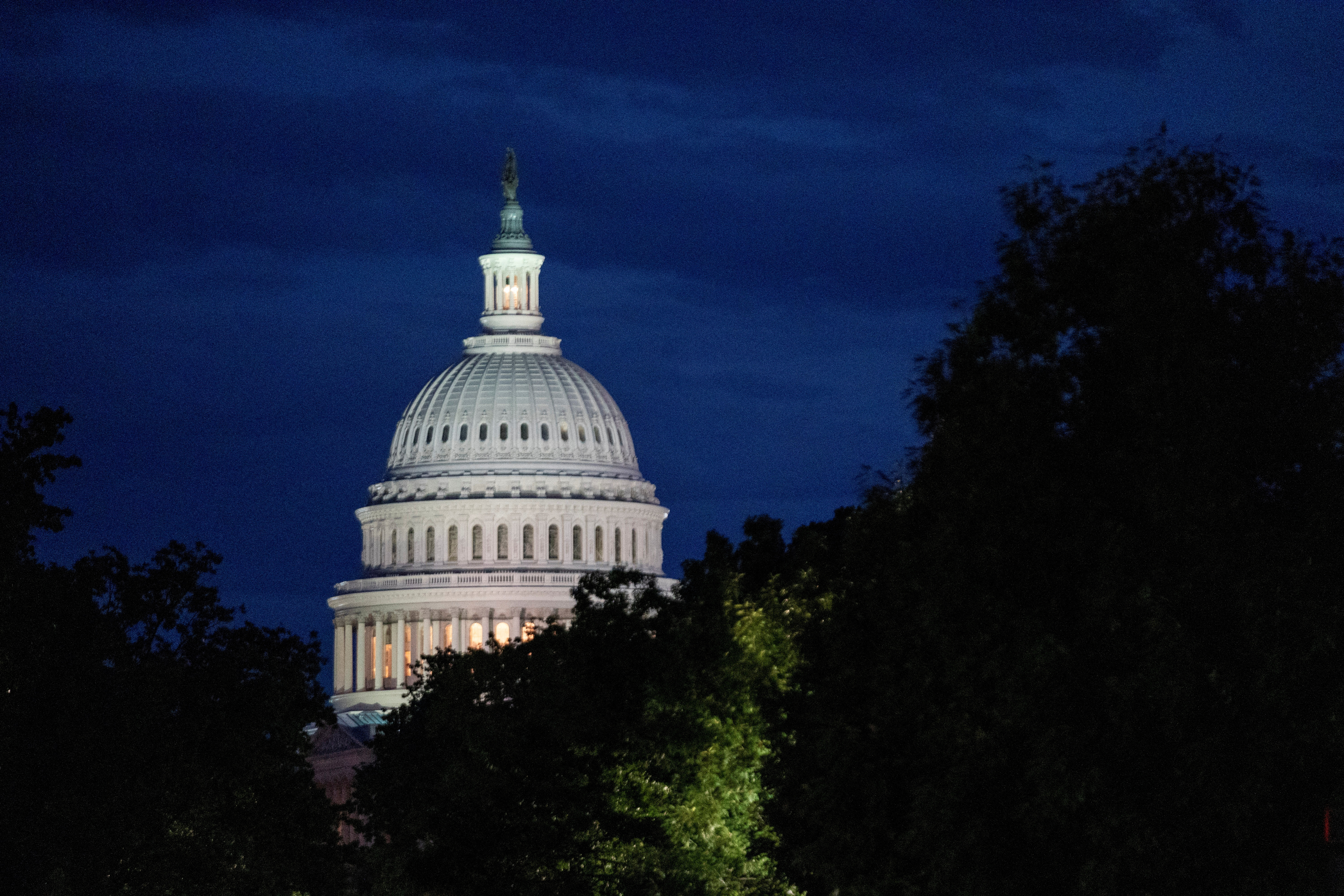 A general view of the U.S. Capitol in Washington DC as Congress voted on the Iran war powers resolution