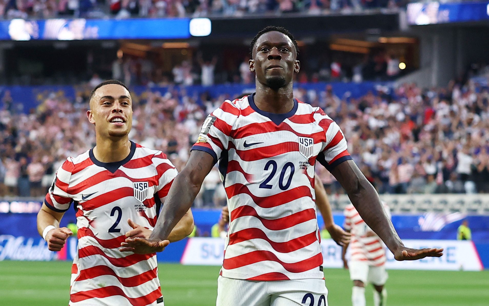 USMNT players celebrate 4-1 win over Paraguay FIFA World Cup 2026 SoFi Stadium Los Angeles