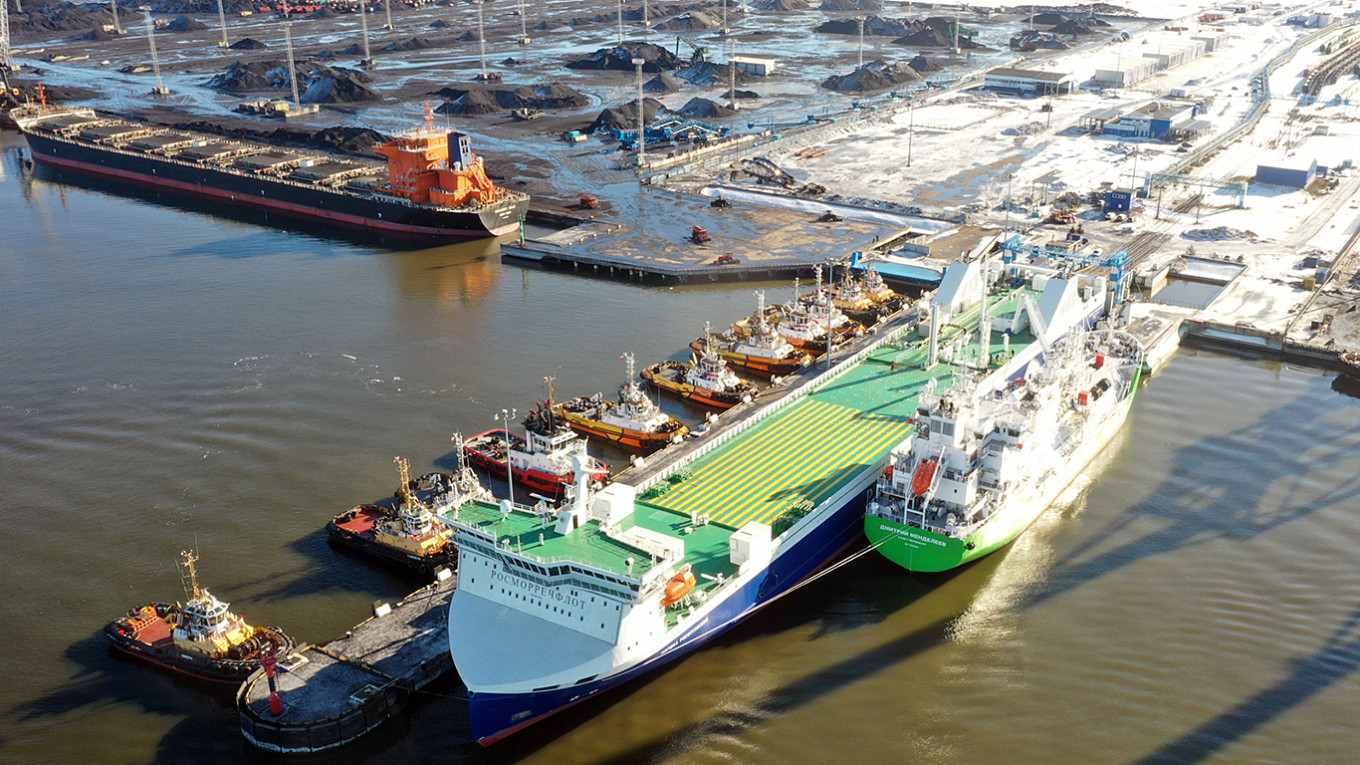 Ust-Luga Baltic Sea port in Russia's Leningrad region, targeted by Ukrainian drones