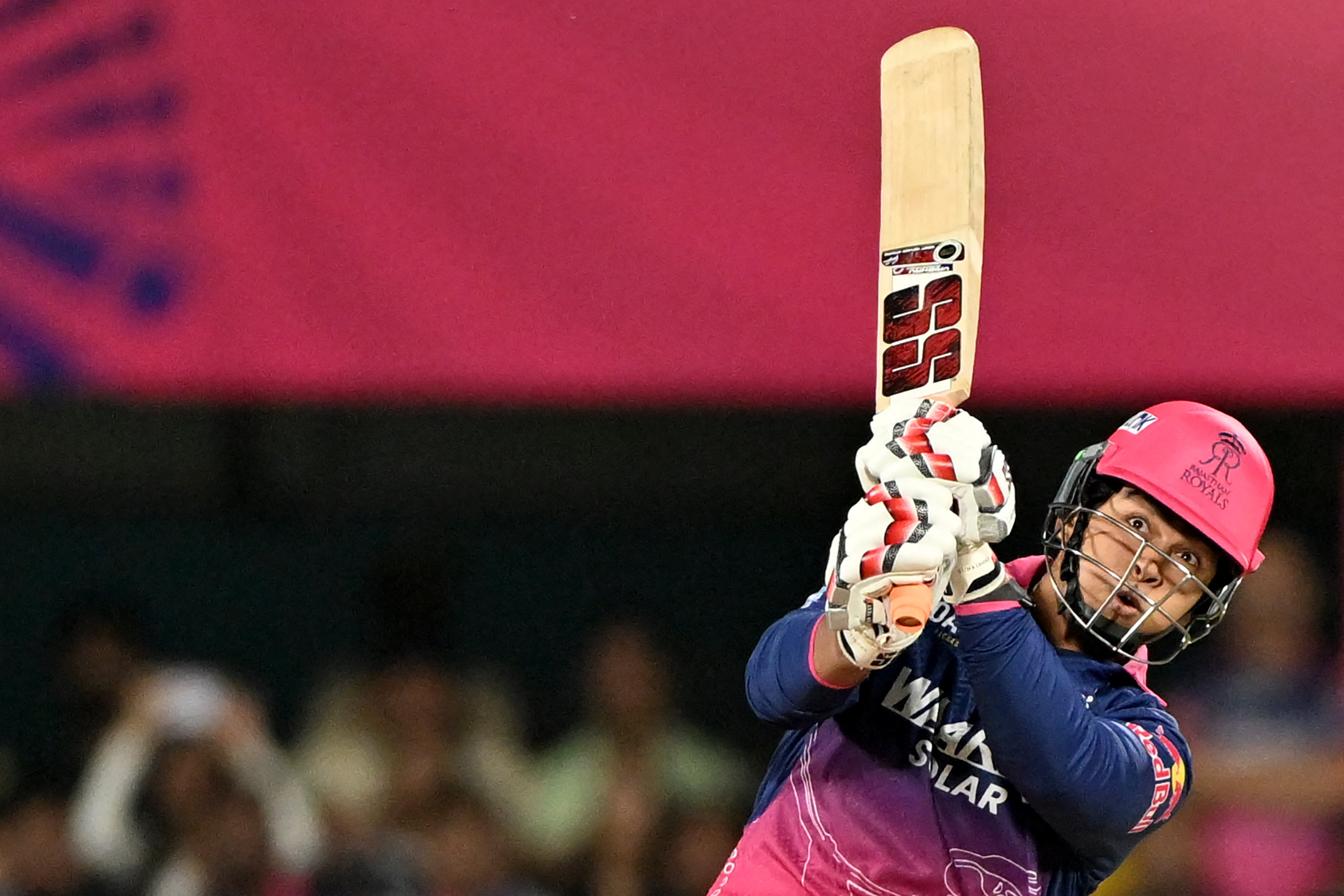 Vaibhav Sooryavanshi plays a shot during IPL 2026 for Rajasthan Royals