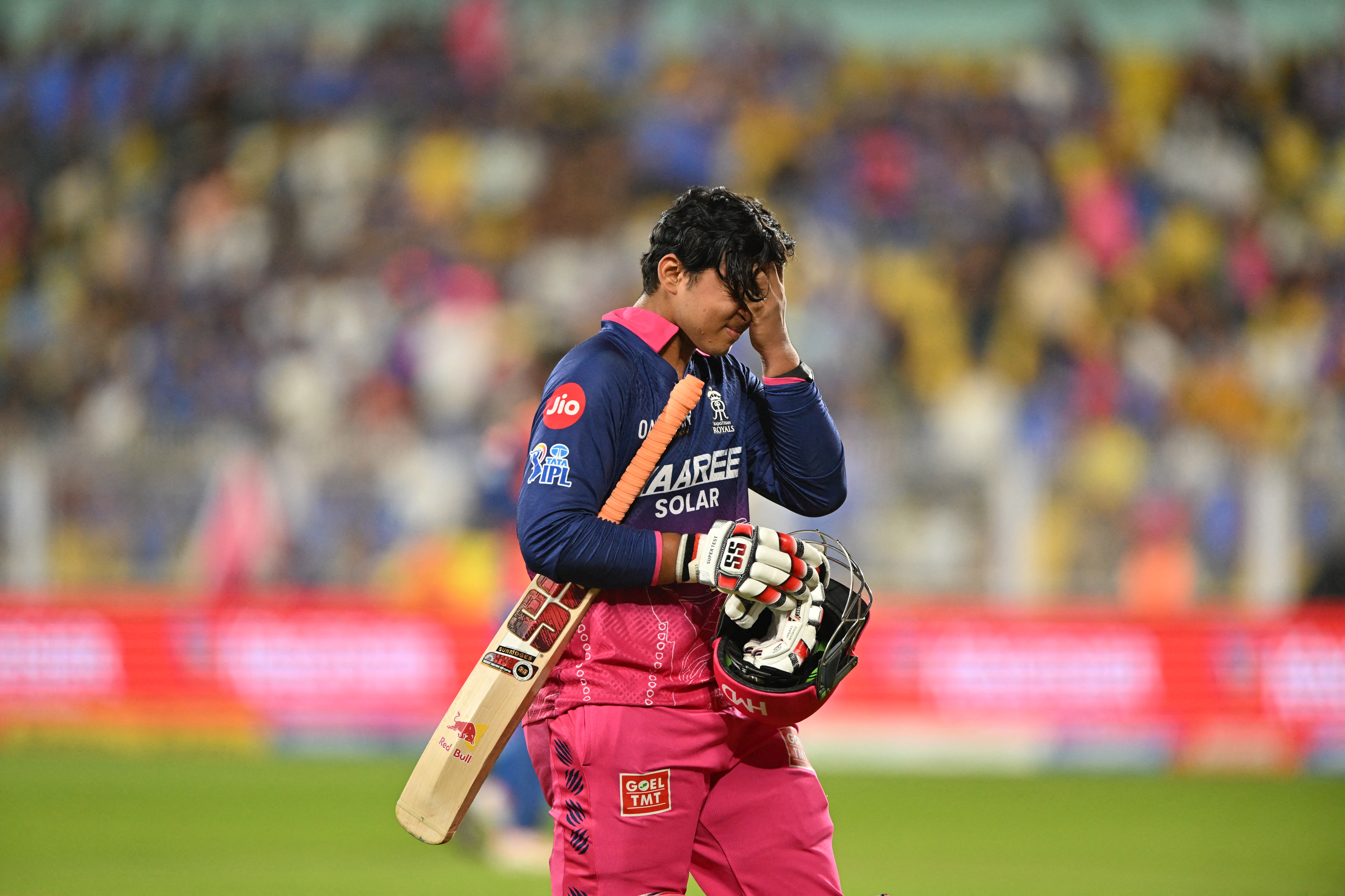 Vaibhav Sooryavanshi walks back to the pavilion after his dismissal during IPL 2026 match between Rajasthan Royals and Mumbai Indians