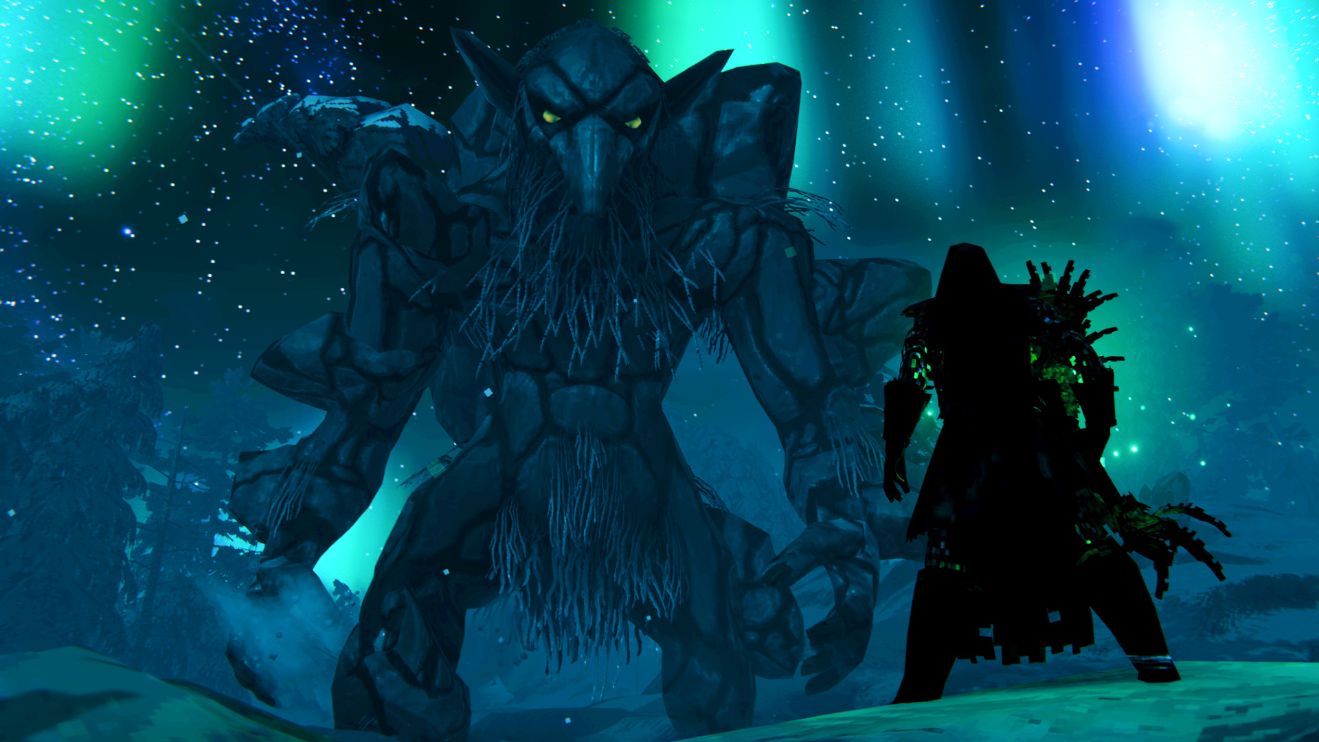 Valheim Deep North Gammeltroll giant troll creature turning to stone in the new final biome