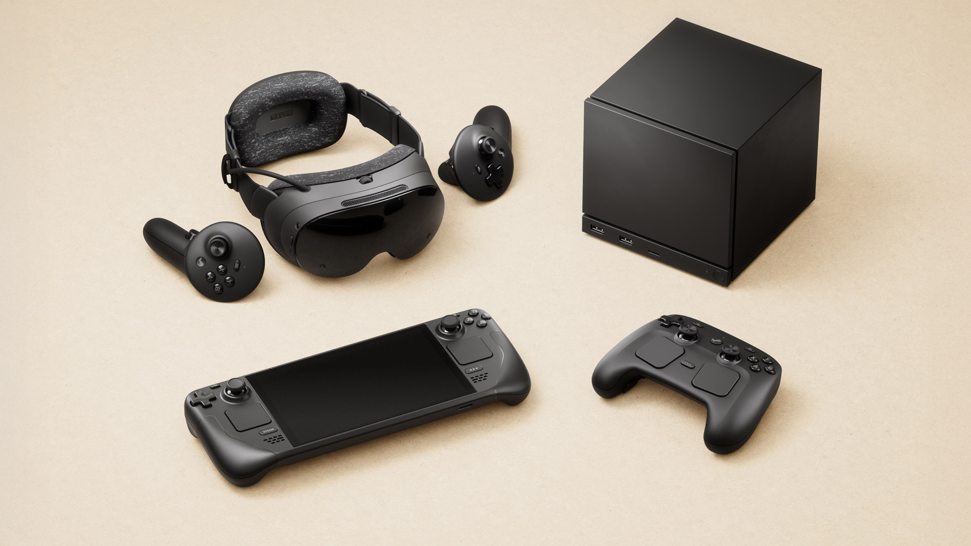 Valve Steam Frame VR headset and Steam Machine console with Steam Controller