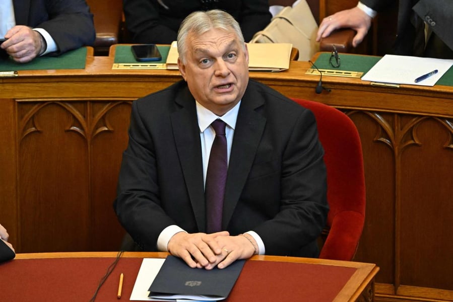Viktor Orban in the Hungarian Parliament