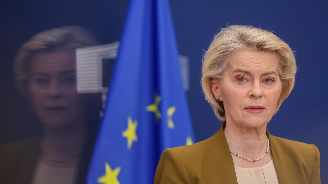European Commission President Ursula von der Leyen presents EU 21st Russia sanctions package at Brussels press conference June 2026