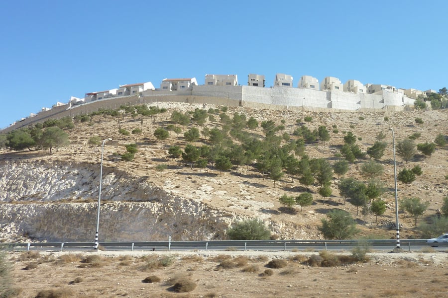 An Israeli settlement on a West Bank hilltop, as the government moves to fund 61 new settlement sites