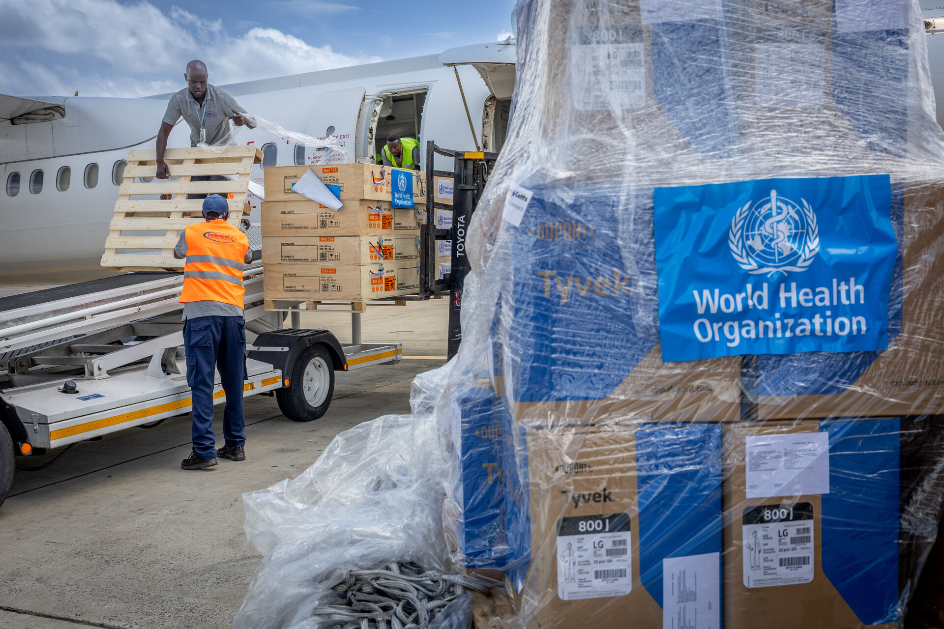 WHO field workers and medical supplies at an Ebola treatment centre in Ituri Province, Democratic Republic of Congo, June 2026