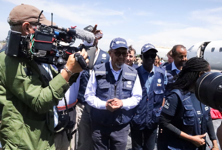 WHO Director-General Tedros Adhanom Ghebreyesus arrives at the epicenter of the Ebola outbreak in eastern DRC