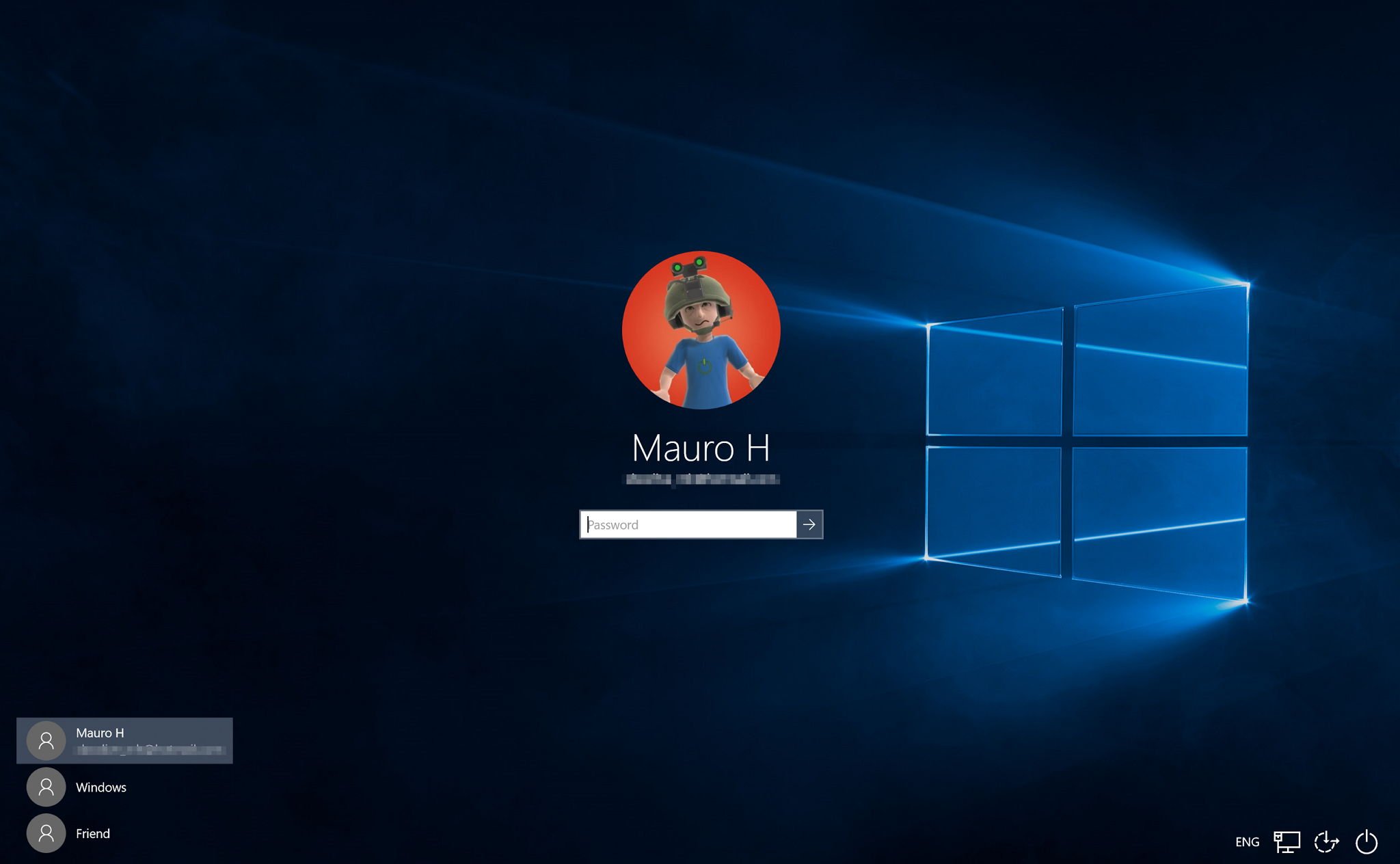 Windows 11 login screen showing Microsoft account sign-in prompt after setup