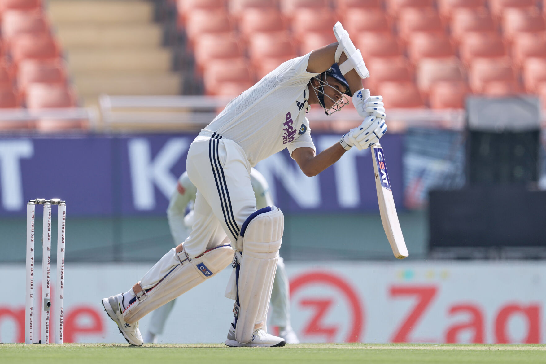 Yashasvi Jaiswal bats on day one of the India vs Afghanistan Test in New Chandigarh June 2026