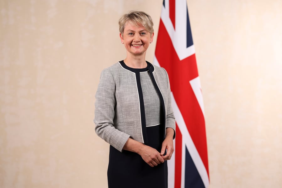 Yvette Cooper, the UK Foreign Secretary who announced the settler violence sanctions, in her official Cabinet portrait