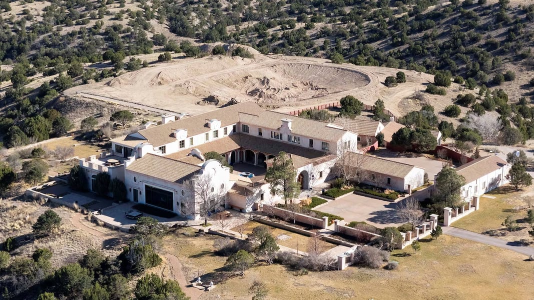 A remote desert landscape near Santa Fe, New Mexico, where state investigators are probing crimes at Jeffrey Epstein's former Zorro Ranch compound