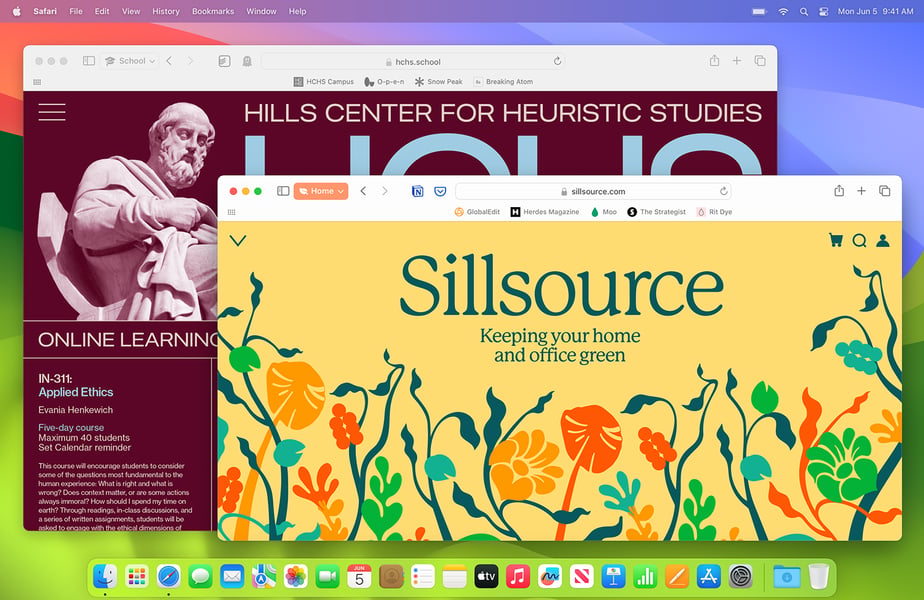 Apple Safari browser interface on macOS showing the modern browsing experience now supporting AI agent connections via MCP server
