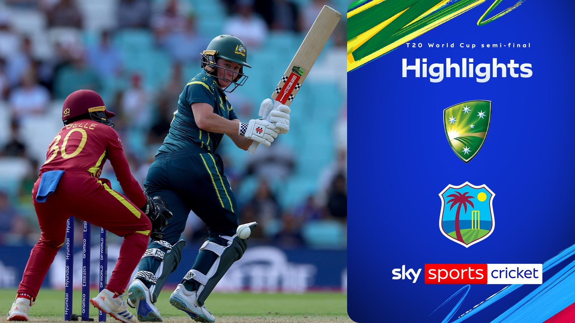 Australia beat West Indies by eight wickets in the ICC Women's T20 World Cup 2026 semi-final at The Oval London