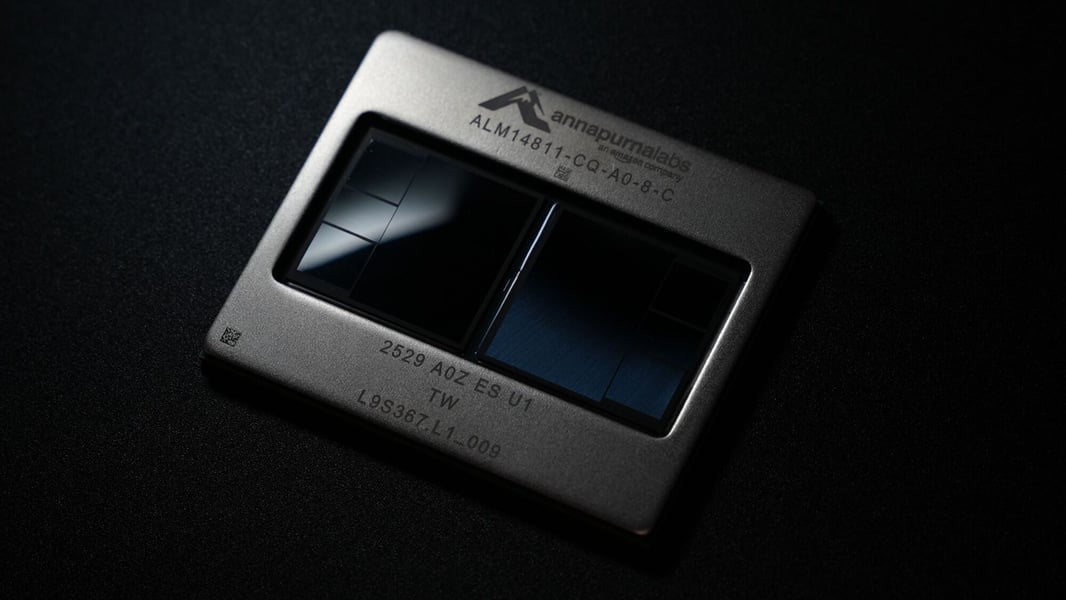 AWS Trainium 3 chip, Amazon’s custom AI accelerator that TwelveLabs will use for video inference workloads