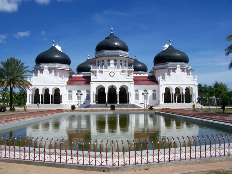 The Baiturrahman Grand Mosque in Banda Aceh, capital of Aceh province, Indonesia's only region with full Islamic criminal enforcement