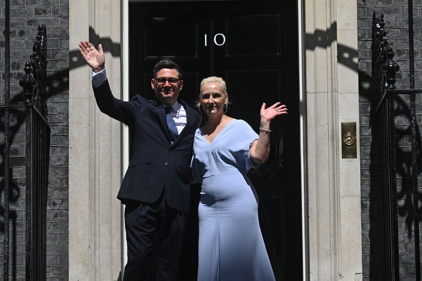 Andy Burnham arriving at 10 Downing Street after being sworn in as UK Prime Minister