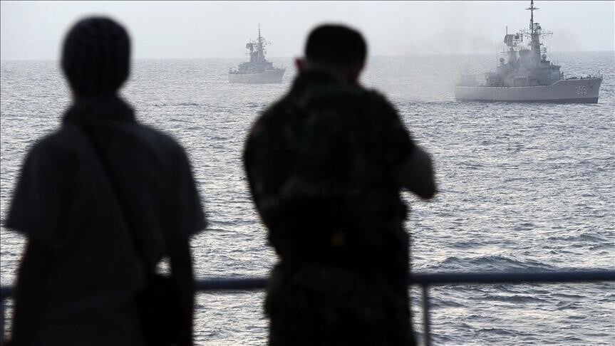 Chinese Coast Guard vessel confronts Filipino servicemen near BRP Sierra Madre at Ayungin Shoal West Philippine Sea July 2026