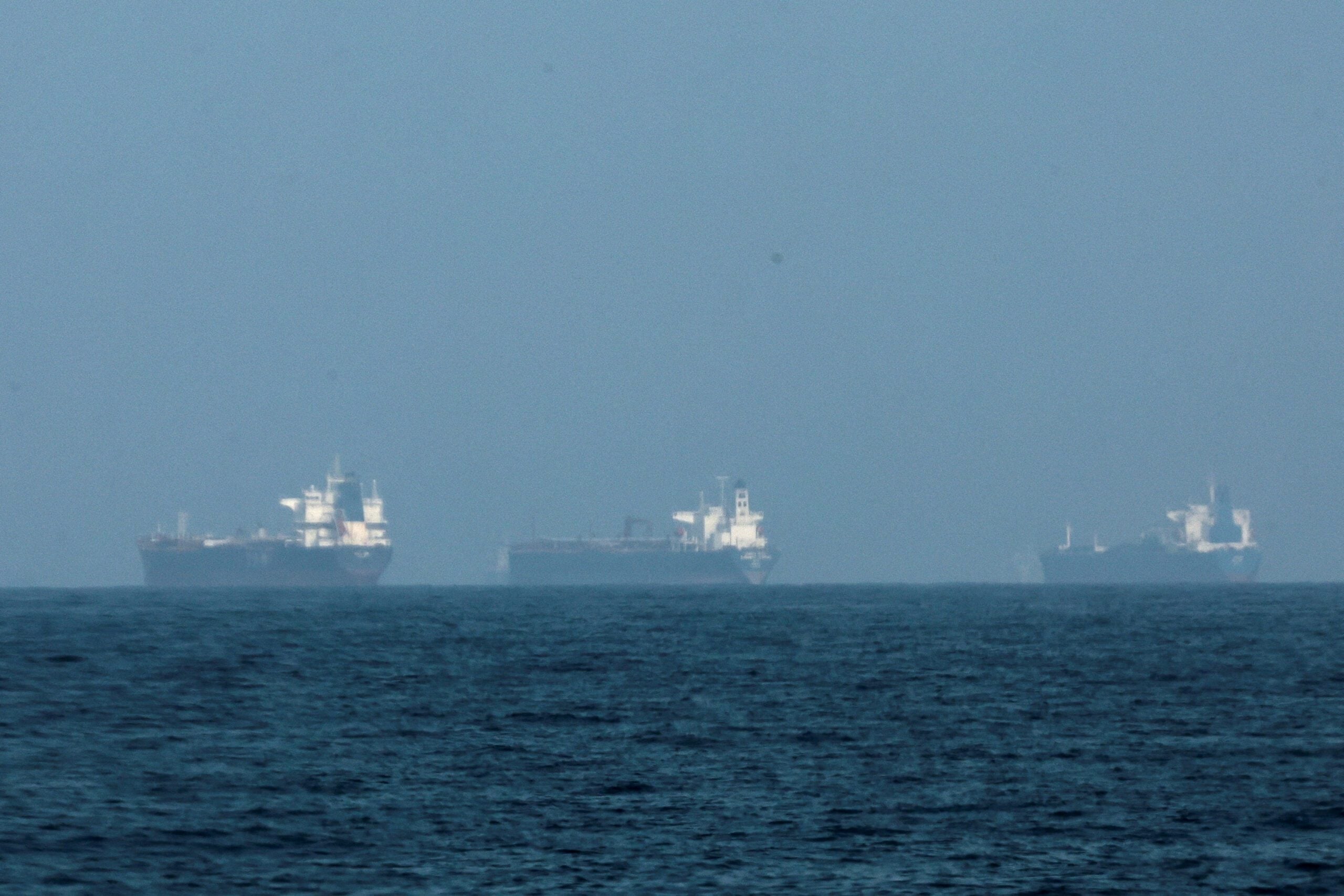 Oil tankers near Fujairah coast in the Strait of Hormuz, March 2026