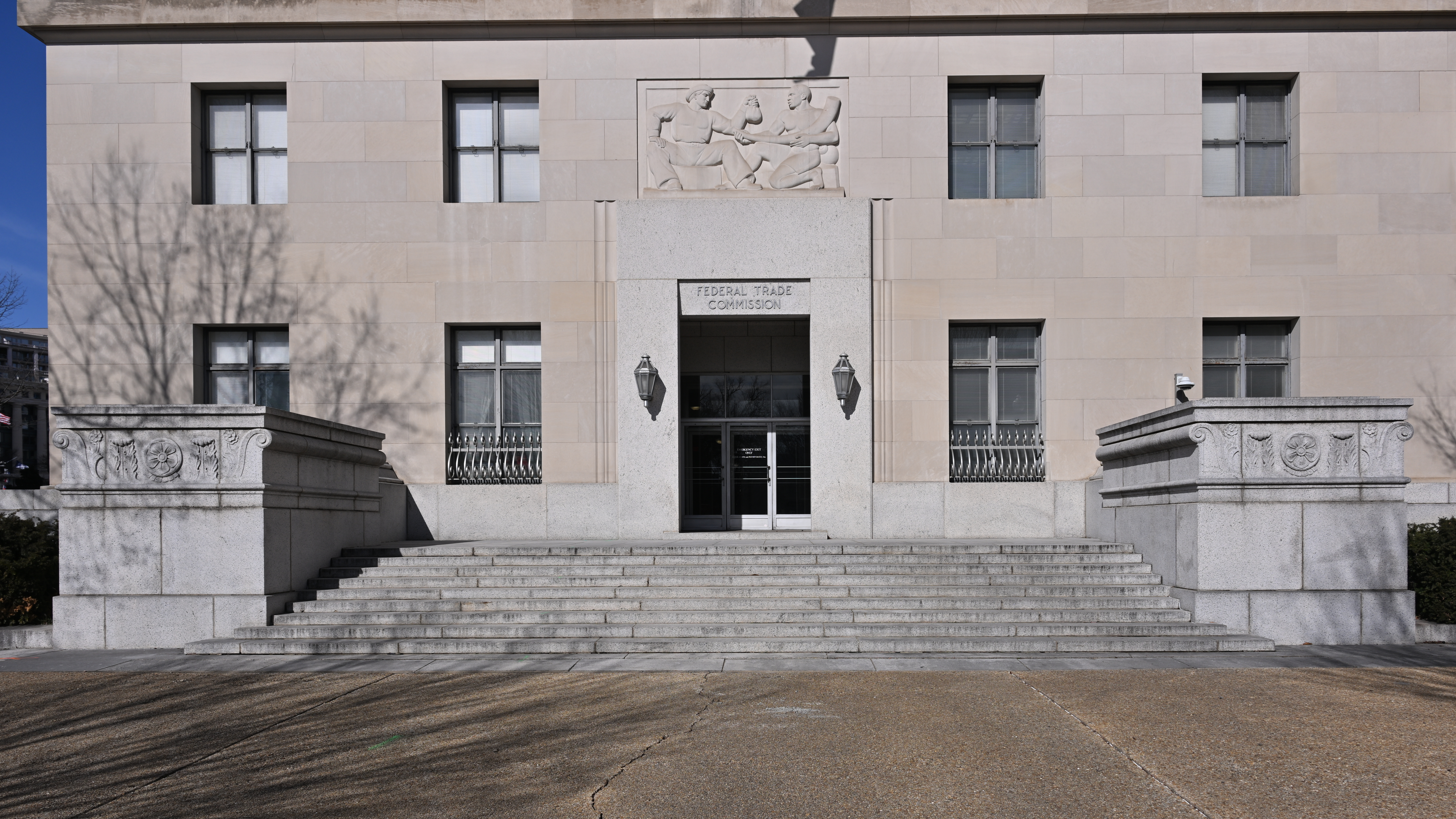 Entrance of the Federal Trade Commission's Apex Building headquarters in Washington, D.C.