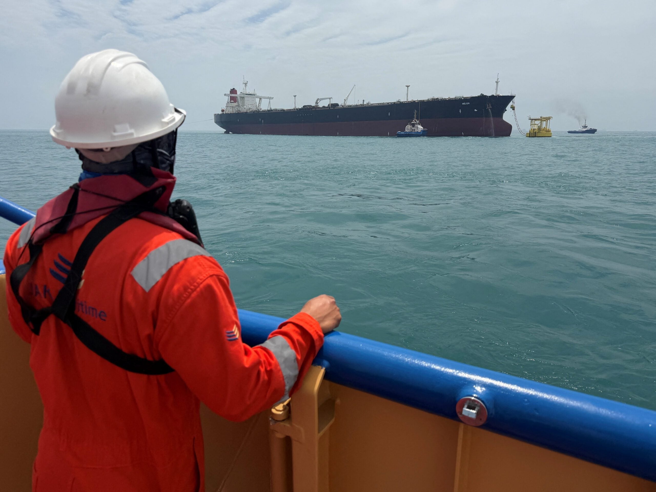 Tanker HELGA loading crude oil at Iraqi offshore terminal near Basra, April 2026