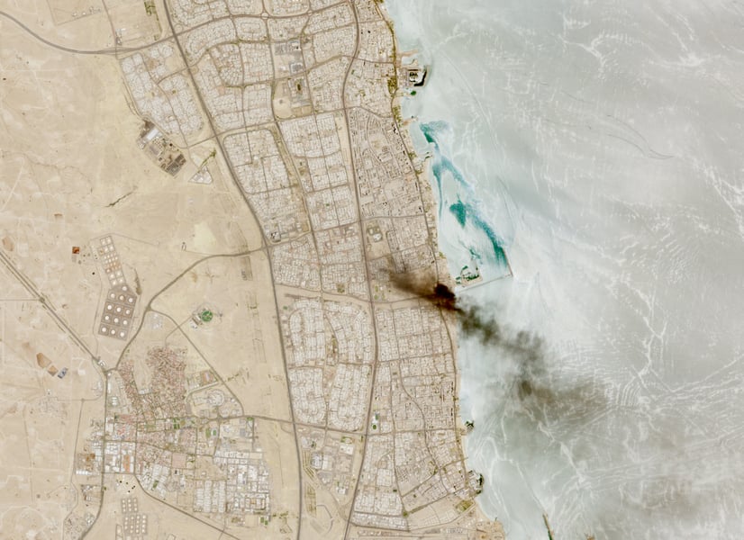Smoke billowing near oil facility in Kuwait Ahmadi governorate after Iranian strikes