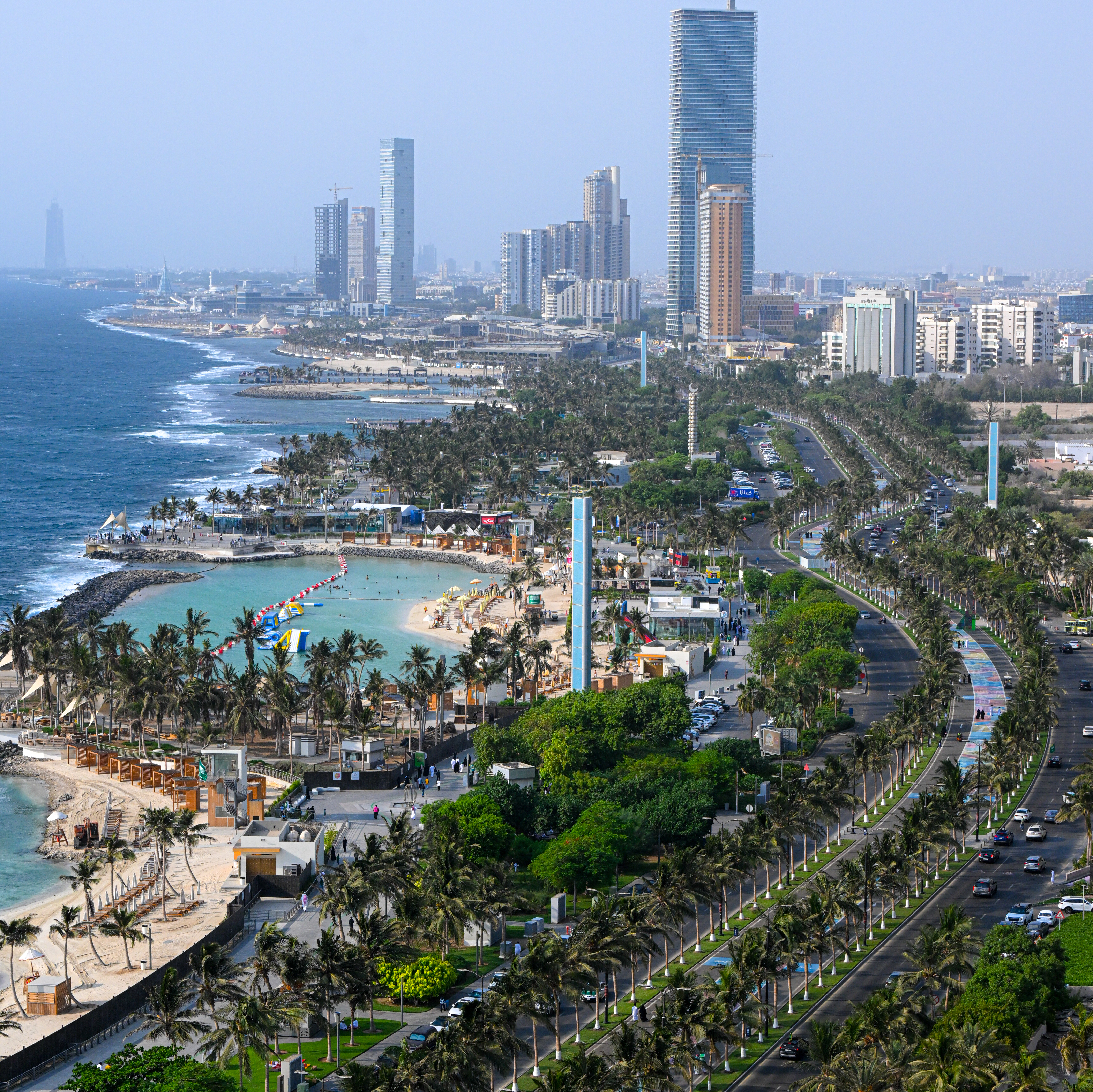 The Jeddah waterfront along the Red Sea coast in Saudi Arabia, where Canadian PM Mark Carney signed mining and AI deals during his two-day visit