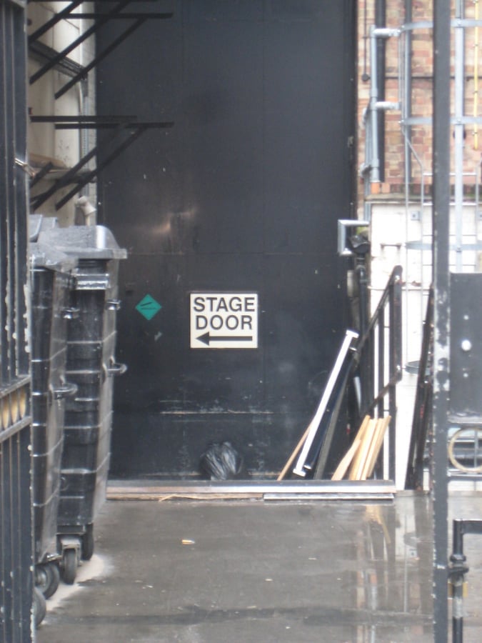 Stage door entrance at the London Palladium theater in London's West End