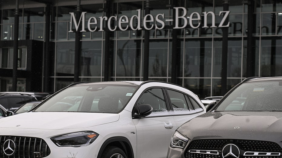 Mercedes-Benz dealership as bipartisan Senate bill threatens to ban the German automaker from US market over Chinese investor stakes