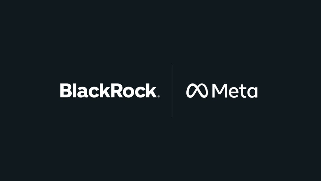 Meta Platforms and BlackRock logos representing their strategic AI data center venture