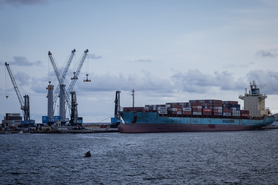 A cargo ship docked in the port of Mogadishu, Somalia, as Somali piracy resurges in the Gulf of Aden