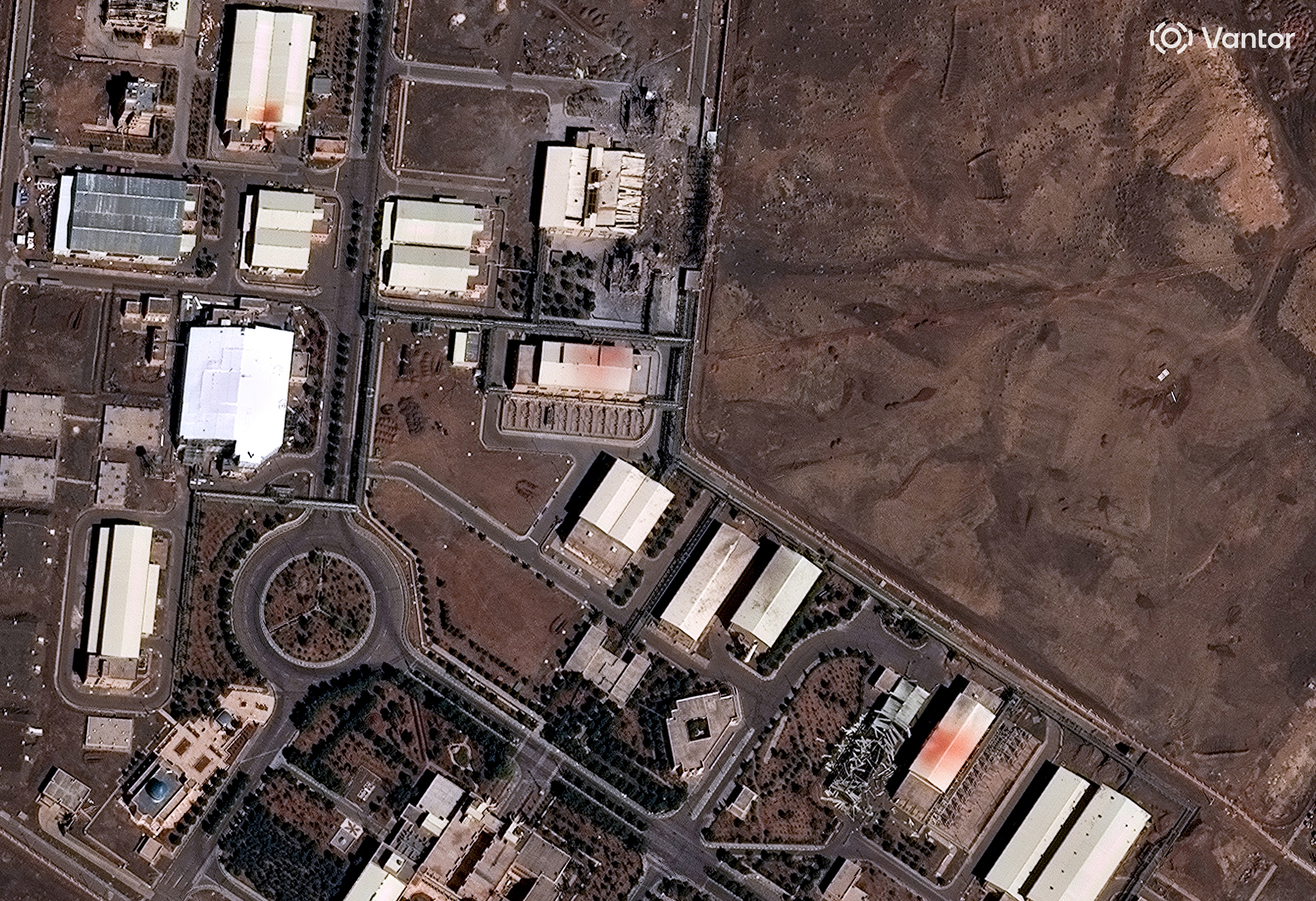 Satellite image of Iran Natanz nuclear facility after U.S. and Israeli strikes March 2026