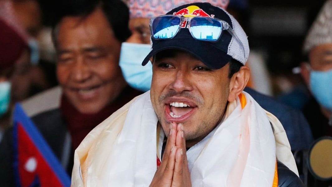 Nirmal Purja arrives at Kathmandu airport after historic K2 winter ascent
