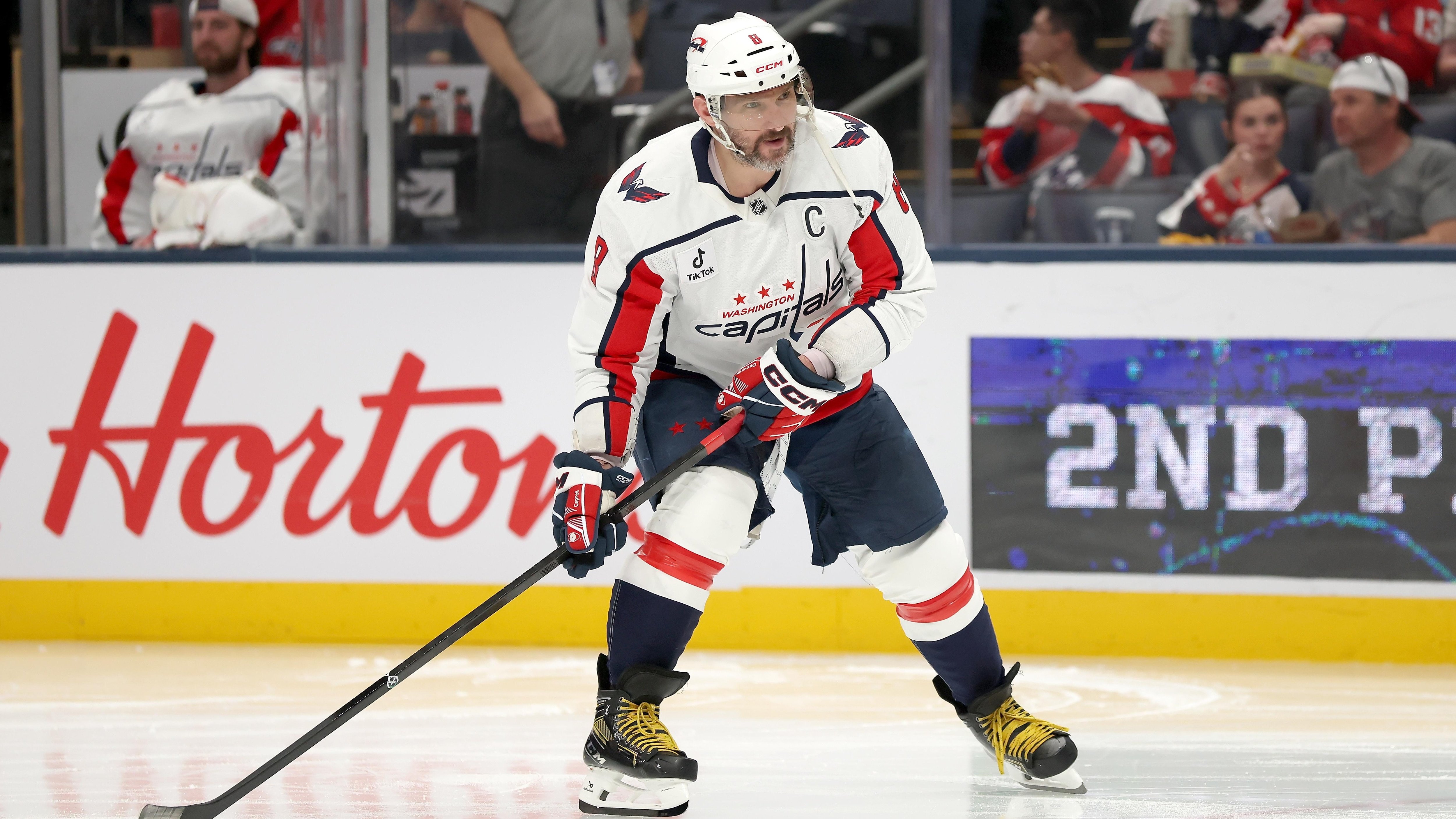 Alexander Ovechkin of the Washington Capitals celebrates 22nd NHL season signing