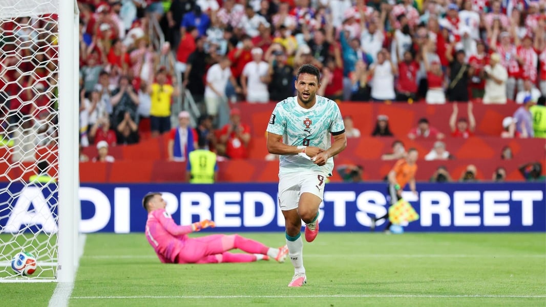 Portugal players during the 2026 FIFA World Cup Round of 32 match against Croatia in Toronto