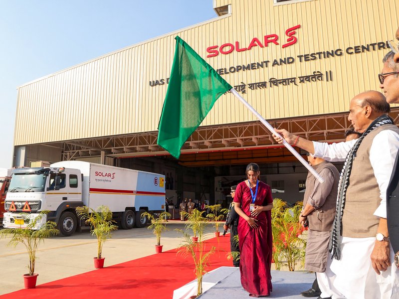 Defence Minister Rajnath Singh at defence manufacturing facility India 2026