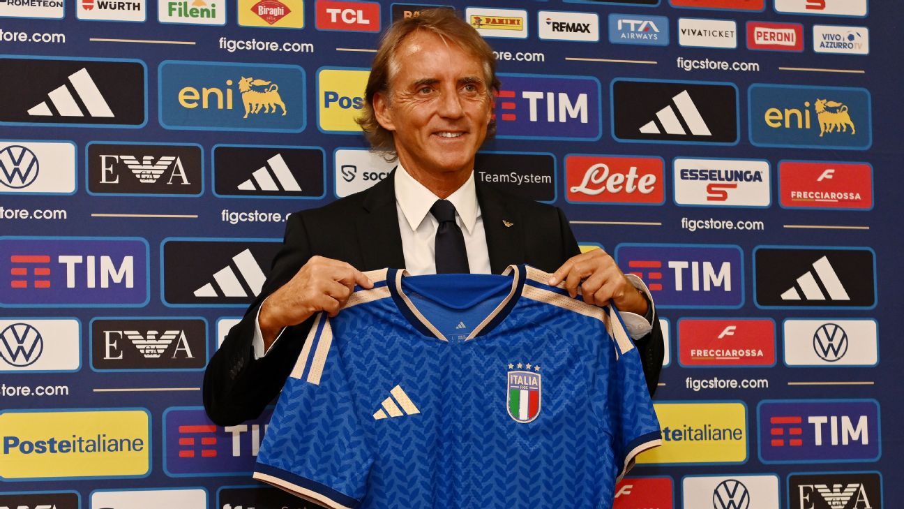 Roberto Mancini pictured after being reappointed as Italy head coach in July 2026
