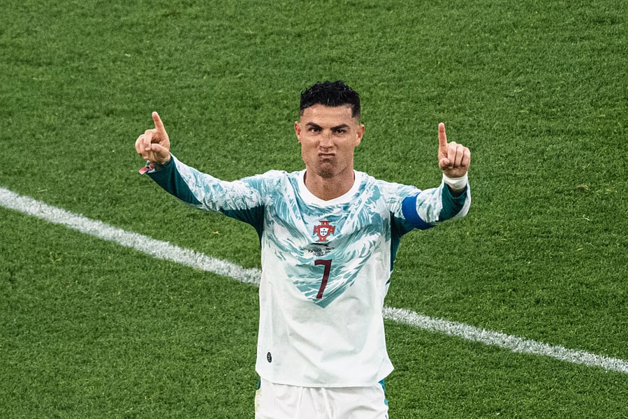 Cristiano Ronaldo celebrates penalty goal against Croatia FIFA World Cup 2026 Round of 32 BMO Field Toronto