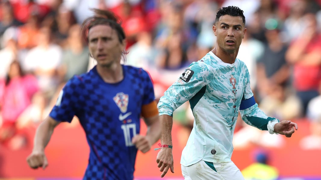 Cristiano Ronaldo of Portugal at the 2026 FIFA World Cup Round of 32 against Croatia in Toronto