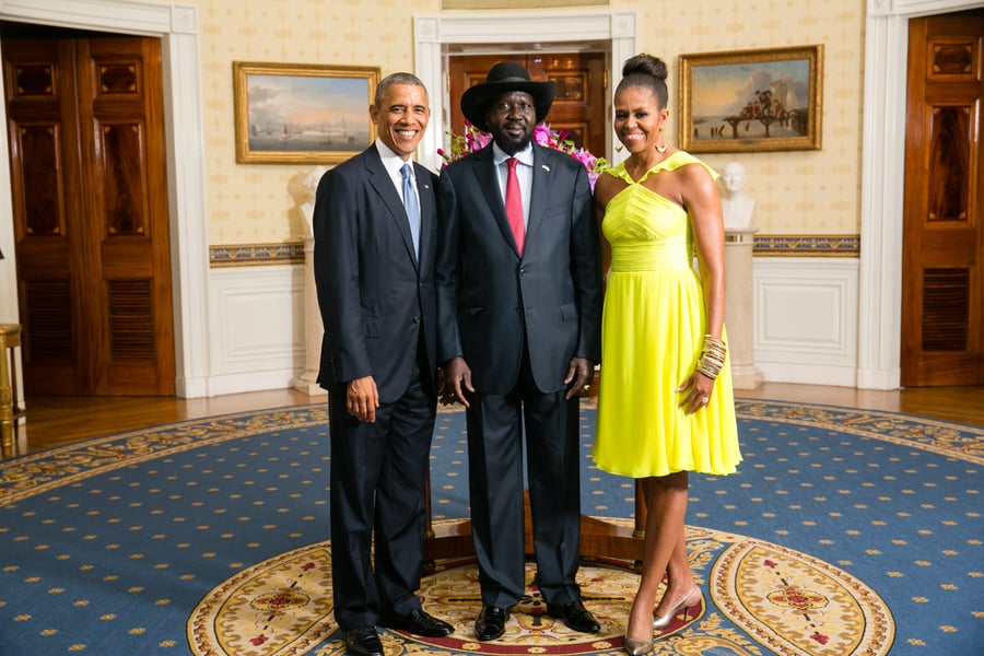 South Sudan President Salva Kiir Mayardit at an international diplomatic summit