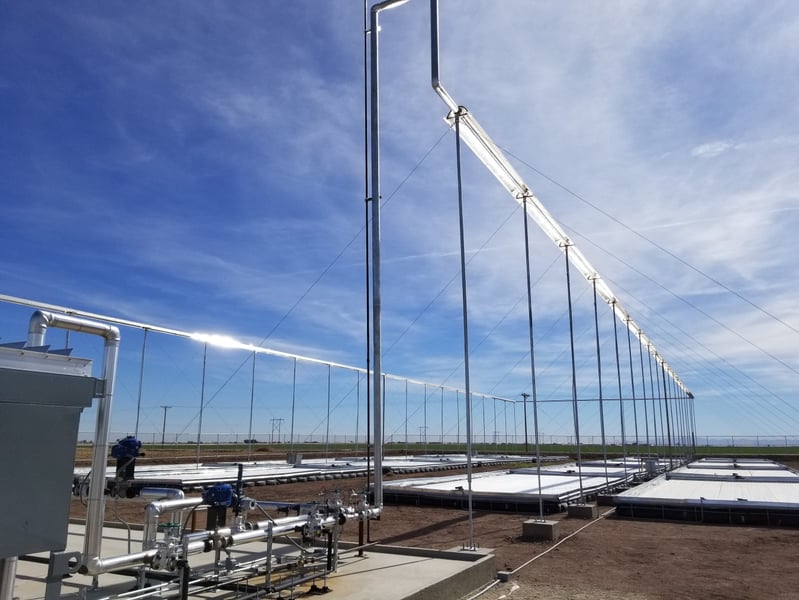 Solar thermal energy installation illustrating solar power systems affected by FCC ban on Chinese-made power inverters
