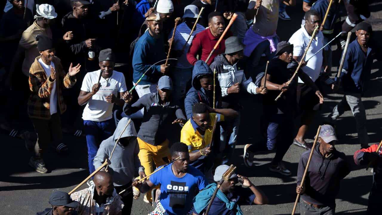 Anti-immigrant protesters march through streets of Johannesburg, South Africa, June 2026