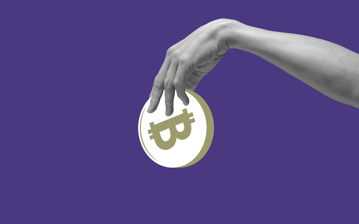 Abstract Bitcoin cryptocurrency coin representing stablecoin and crypto market
